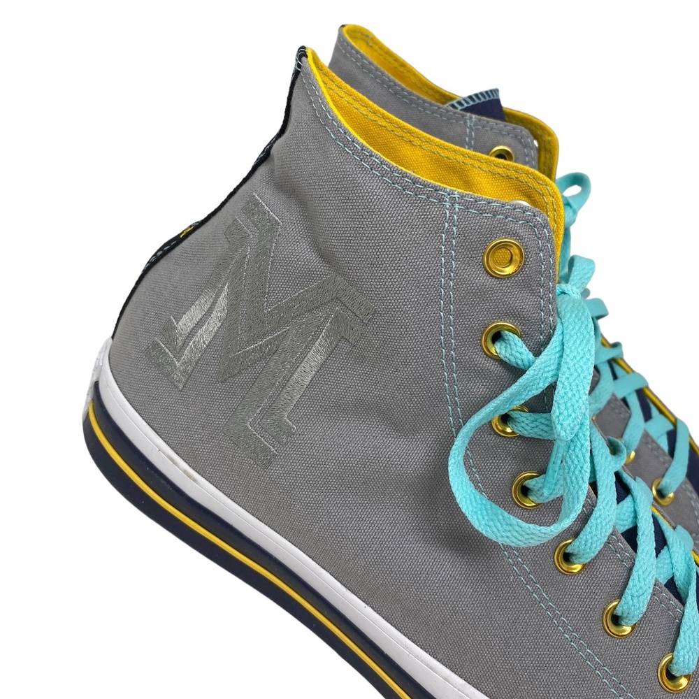 Converse Chuck Taylor High Top Gray Blue Canvas Men’s Sneakers Custom 169748C-M - Picture 4 of 11